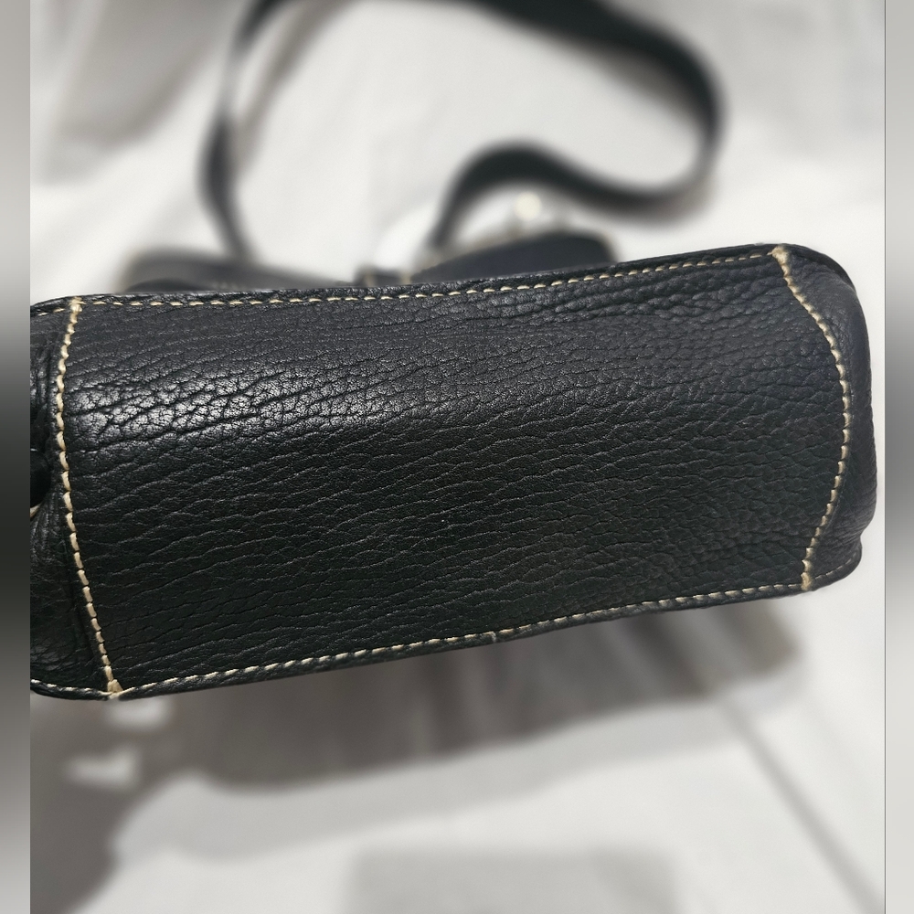 Vintage Dooney & Bourke Black Pebble Grain Leather Bag with Silver Accent - Picture 6 of 9